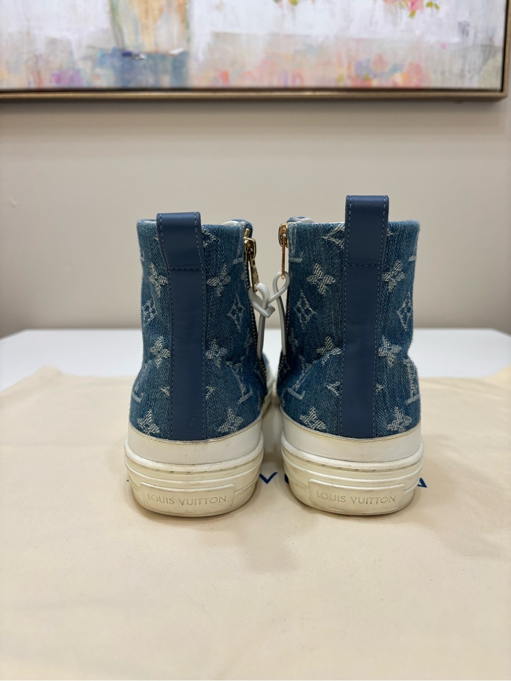 🔵 Louis Vuitton Stellar Sneaker Boot – Monogram Denim High-Top - Picture 6 of 12